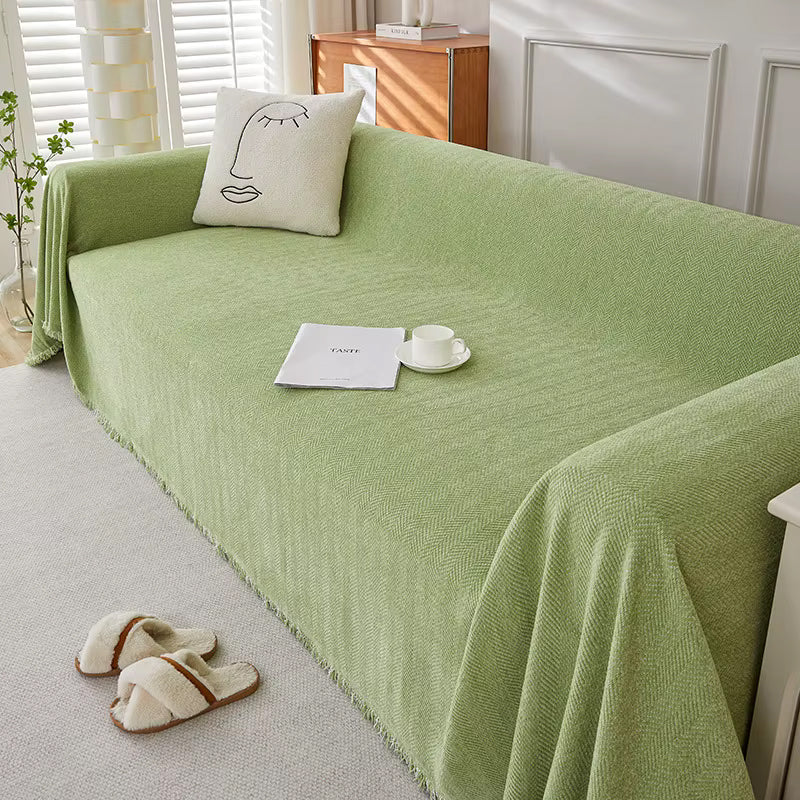 jeté de canapé vert