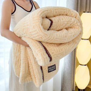 plaid polaire pour canapé beige