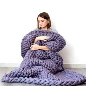 Plaid Maille Épaisse Violet
