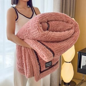 plaid polaire pour canapé rose