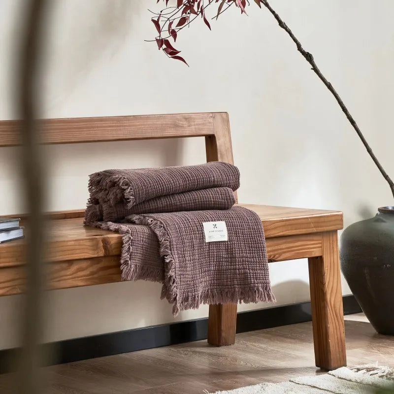 Accessoire déco gaze de coton mauve