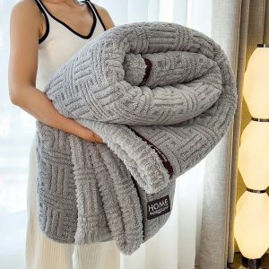 Plaid Molletonné Pour Canapé Gris Clair